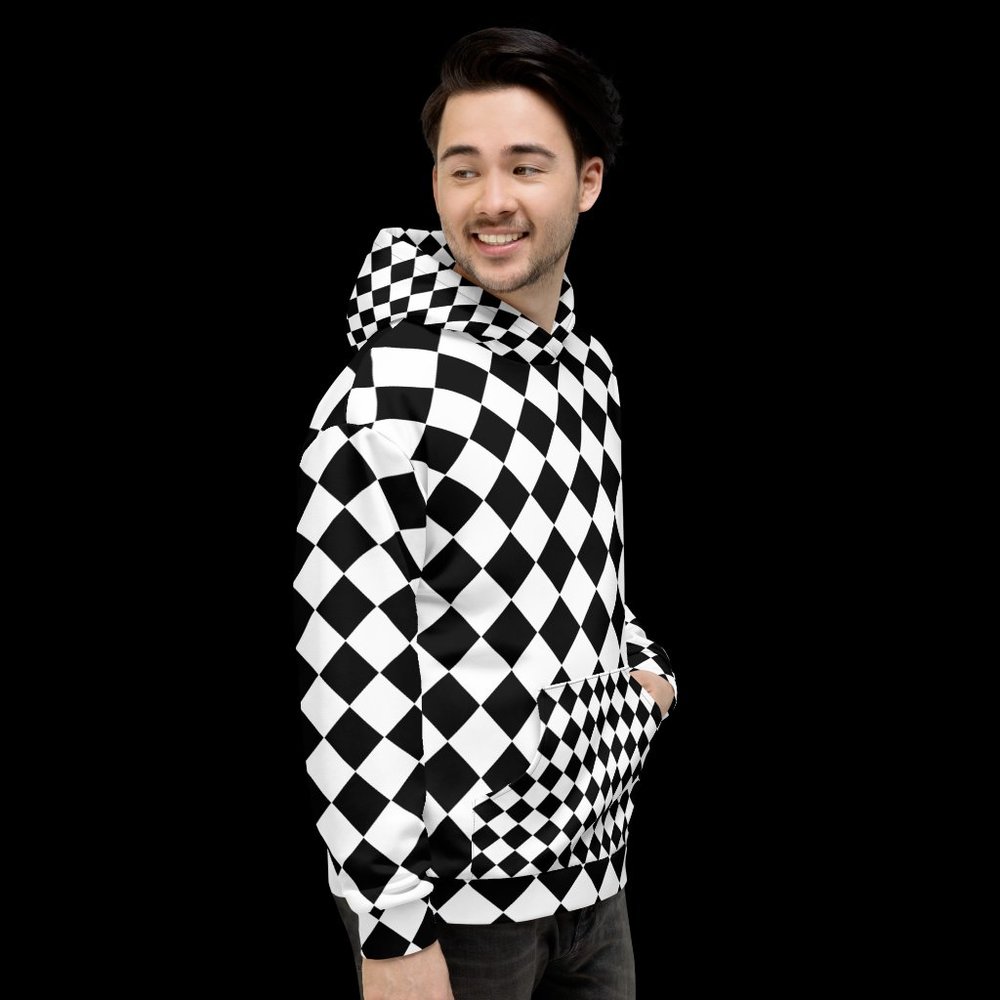 Men's classic checkerboard Hoodie 70s fashion - Picture 1 of 12